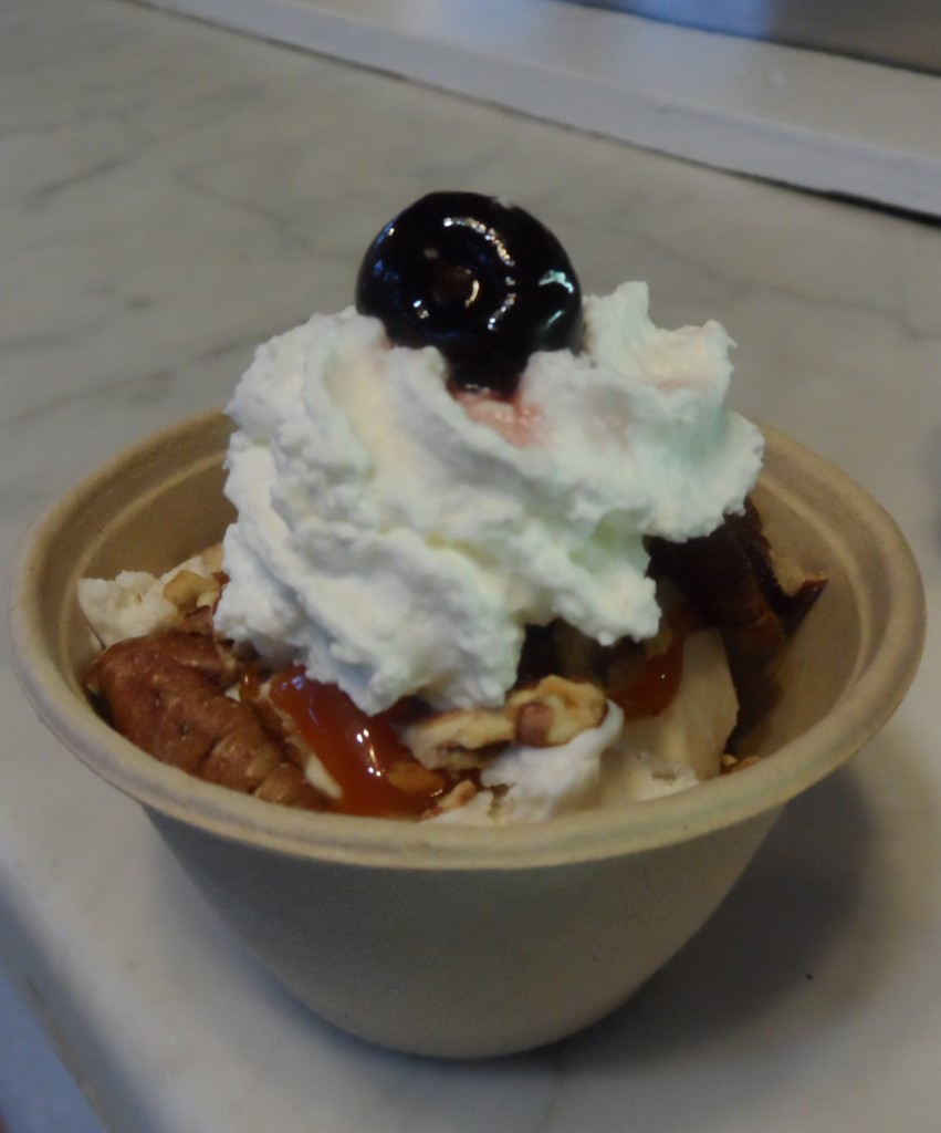 The ice cream sundae...